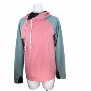 Asymmetric Zipper Pullover Sweatshirt Hoodie Sz Md